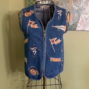 University of Virginia Cavaliers denim vest in size S.